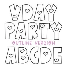 BFC Vday Party Outline Block Valentine's Day Font