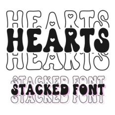 BFC Hearts Stacked Retro Valentine's Day Font