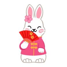 Chinese New Year Rabbit with Fan