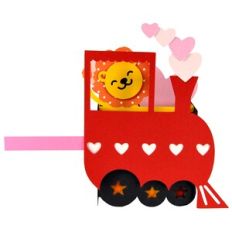 All Aboard Valentine Lion Train - Card in a Box