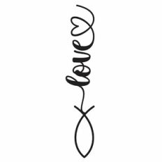Love Fish Vertical Heart Word