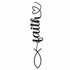 Faith Fish Vertical Heart Word