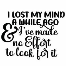 I Lost My Mind A While Ago and I've Made No Effort To Look For It