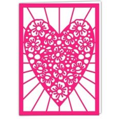 Apple Blossom Cutout Heart Card