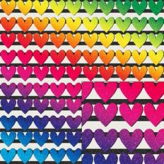 heart rainbow glitter pattern