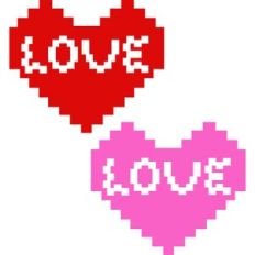 pixels heart love