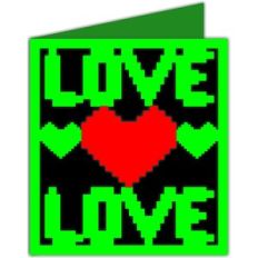 pixels love heart card