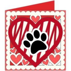 scribbled heart and paw card