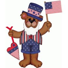 4th of july bear print and cut