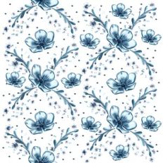 Winter Flowers Seamless Pattern