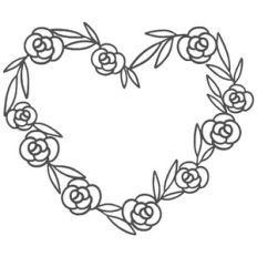 Flowers and Leaves Heart