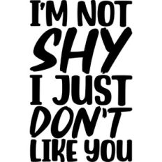 I'm not shy I just don't like you