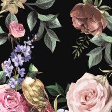 Dark Garden Floral Background