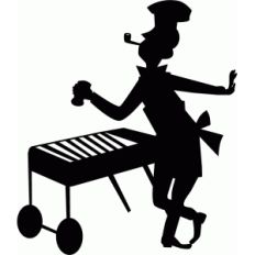 retro dad barbecue silhouette