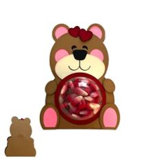 Valentine Teddy Bear Dome Candy Holder