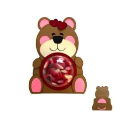 Valentine Teddy Bear Dome Candy Holder Dial Back