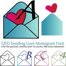 QFD Sending Love Monogram Font