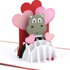 A2 Sliceform Pop Up Card Hippo