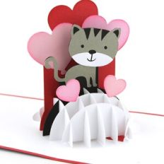 A2 Sliceform Pop Up Card Cat
