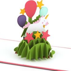 A2 Sliceform Pop Up Card Unicorn