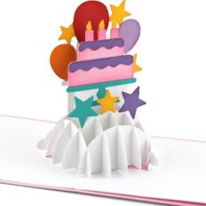 A2 Sliceform Pop Up Card Birthday Cake