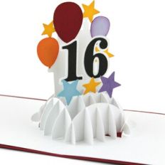 A2 Sliceform Pop Up Card Birthday Ages