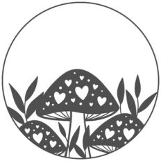 Heart Mushroom Modern Round Frame