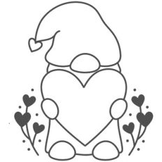 Valentine Gnome with Heart