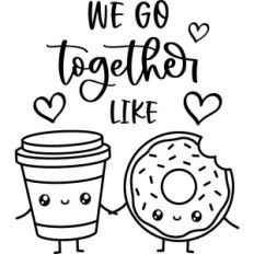 Coffee And Donut In Love