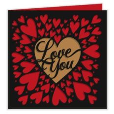 Love You Heart Valentines Day Card
