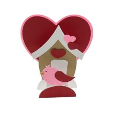 Bird House Valentine Pop Up Stand Card