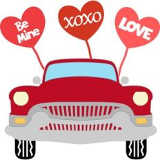 old car and balloons