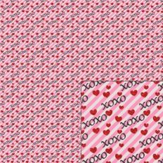 red hearts stripes pattern