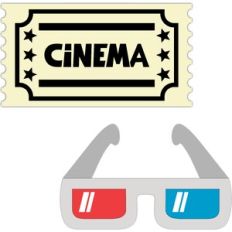 ticket and 3d glasses cinema