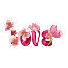 Love with Flowers Print and Cut Design