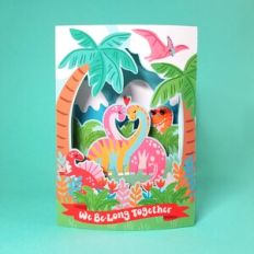 Brontosaurus Dinosaur Pop-up Valentines Card