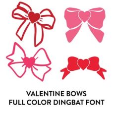 valentine's day bows cull color dingat font