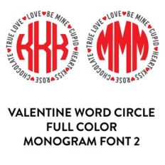 valentine word circle monograms full color font 1