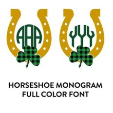 lucky horseshoe full color monogram font