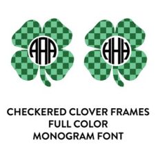 checkered clover monogram frames full color font