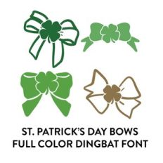 st. patrick's day bows full color dingbat font