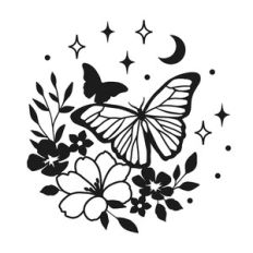 Butterfly and Flowers