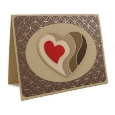 Card Heart Contours Oval Frame A2