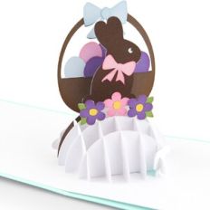 A2 Sliceform Pop Up Card Easter Chocolate Bunny