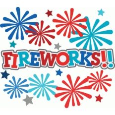 fireworks with title