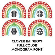clover rianbow full color monogram font