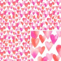 Watercolor Hearts Pattern
