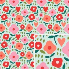 Flowers and Hearts Pattern