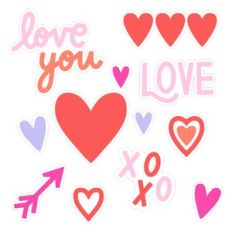 Love and Hearts Sticker Set