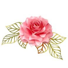 Flower 160 with foliage 25 for cake topper